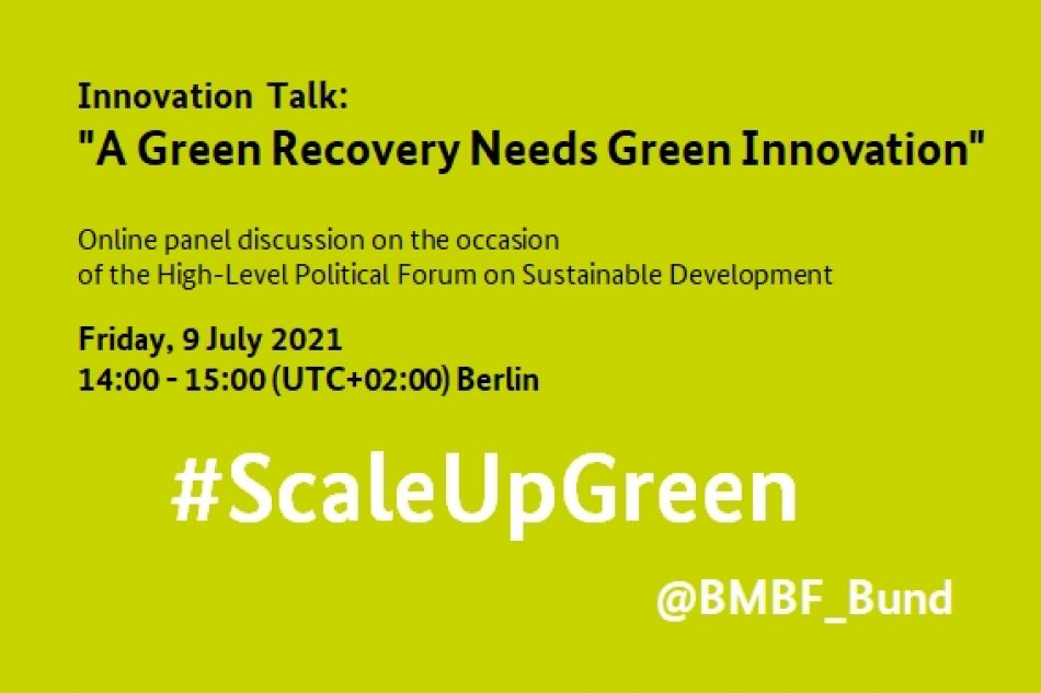 BMBF Innovation Talk: "A Green Recovery Needs Green Innovation" – FONA